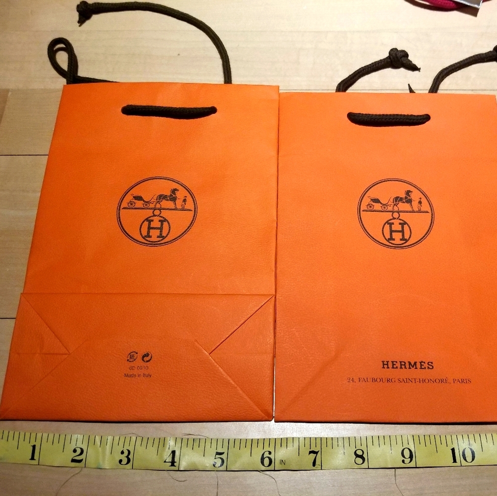 Hermes Orange gift paper bag for jewelry